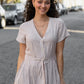 June Dress in Red and White Striped Linen