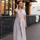 June Dress in Red and White Striped Linen
