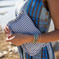Katarina Handwoven Cotton Dress in Teal Plaid