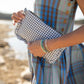 Katarina Handwoven Cotton Dress in Teal Plaid