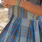 Katarina Handwoven Cotton Dress in Teal Plaid