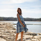 Katarina Handwoven Cotton Dress in Teal Plaid