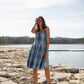 Katarina Handwoven Cotton Dress in Teal Plaid