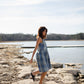 Katarina Handwoven Cotton Dress in Teal Plaid