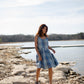 Katarina Handwoven Cotton Dress in Teal Plaid