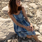 Katarina Handwoven Cotton Dress in Teal Plaid