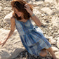 Katarina Handwoven Cotton Dress in Teal Plaid