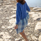 Katarina Handwoven Cotton Dress in Teal Plaid