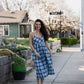 Linen Faro Dress in Blue Picnic Plaid