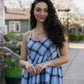 Linen Faro Dress in Blue Picnic Plaid