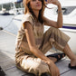 Katie Handwoven Cotton Set in Beige and Beige Stripe