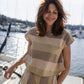 Katie Handwoven Cotton Set in Beige and Beige Stripe