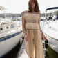 Katie Handwoven Cotton Set in Beige and Beige Stripe
