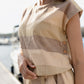 Katie Handwoven Cotton Set in Beige and Beige Stripe