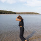 Katie Handwoven Cotton Set in Navy Pin Stripe