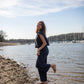 Katie Handwoven Cotton Set in Navy Pin Stripe