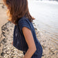Katie Handwoven Cotton Set in Navy Pin Stripe