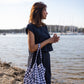 Katie Handwoven Cotton Set in Navy Pin Stripe