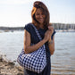 Katie Handwoven Cotton Set in Navy Pin Stripe