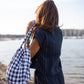 Katie Handwoven Cotton Set in Navy Pin Stripe