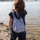 Katie Handwoven Cotton Set in Navy Pin Stripe