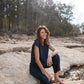 Katie Handwoven Cotton Set in Navy Pin Stripe
