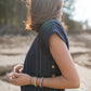 Katie Handwoven Cotton Set in Navy Pin Stripe