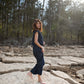 Katie Handwoven Cotton Set in Navy Pin Stripe