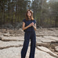 Katie Handwoven Cotton Set in Navy Pin Stripe