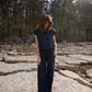 Katie Handwoven Cotton Set in Navy Pin Stripe