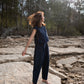 Katie Handwoven Cotton Set in Navy Pin Stripe