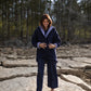Patricia Wool Jacket in Speckled Navy Made to Order