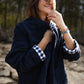 Patricia Wool Jacket in Speckled Navy Made to Order