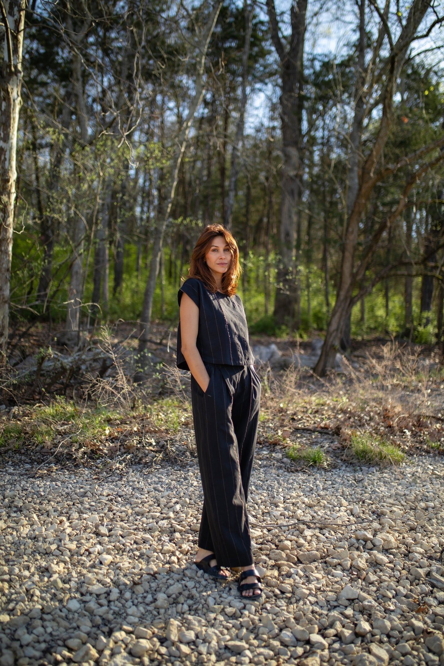 Katie Handwoven Cotton Set in Black