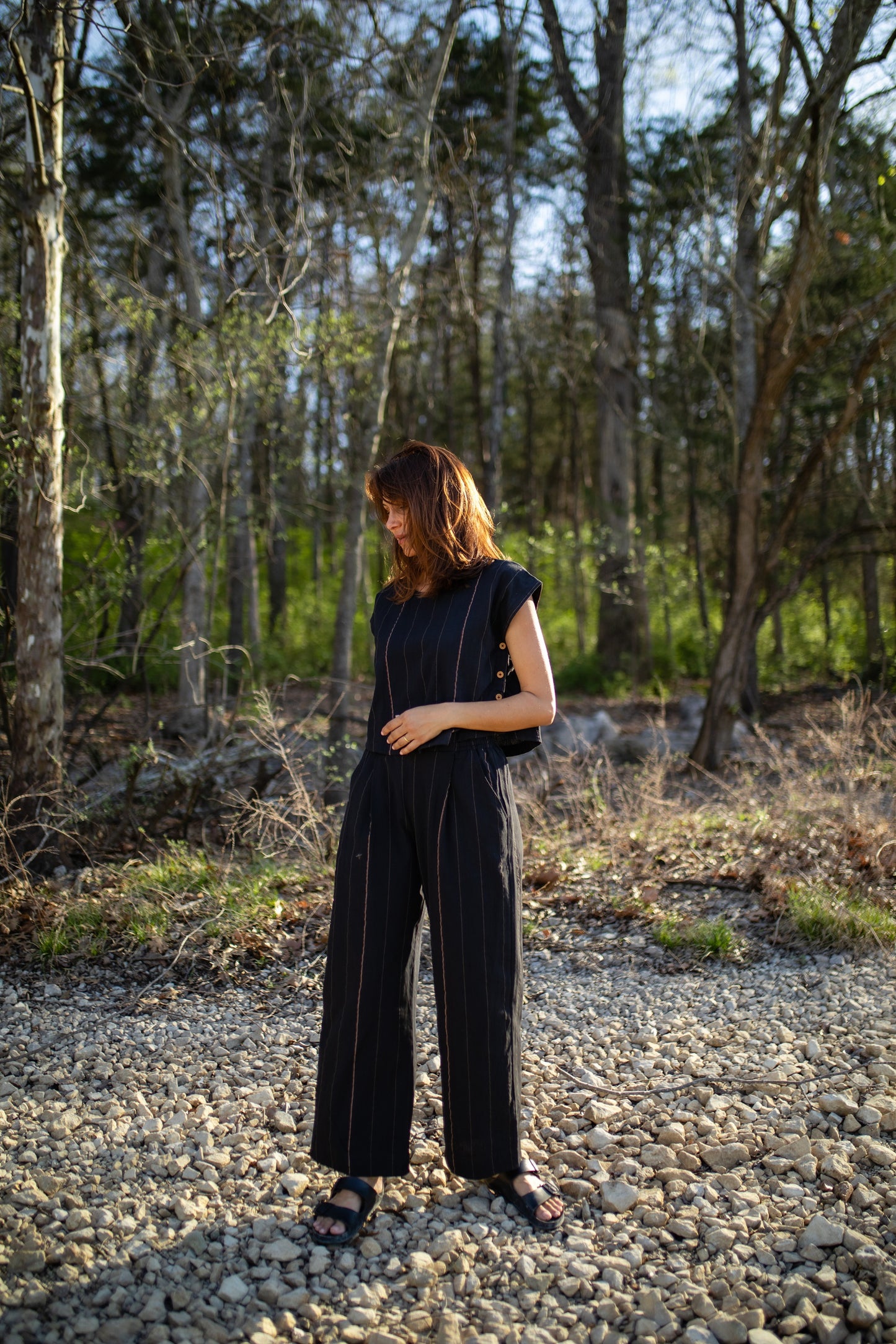 Katie Handwoven Cotton Set in Black