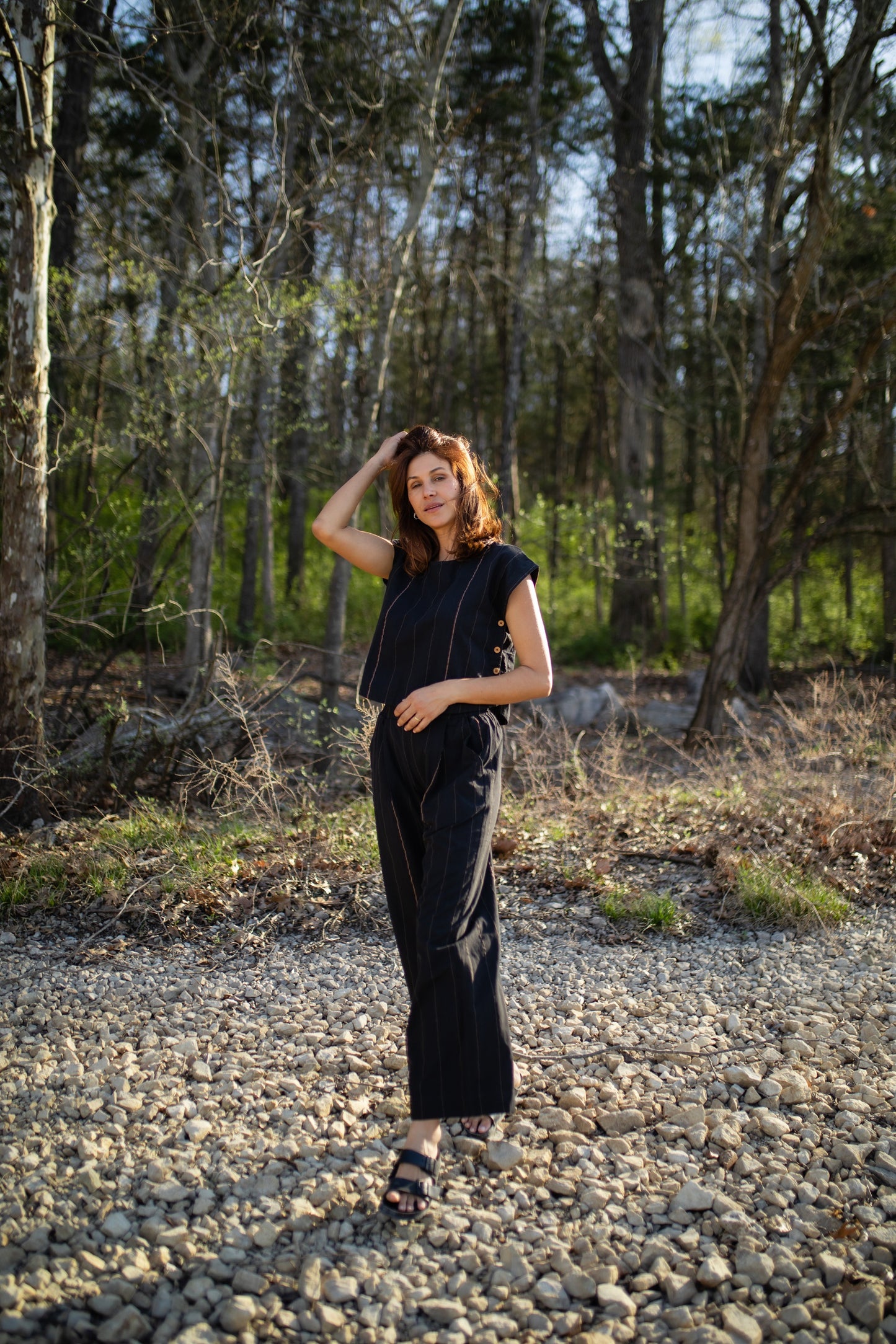 Katie Handwoven Cotton Set in Black