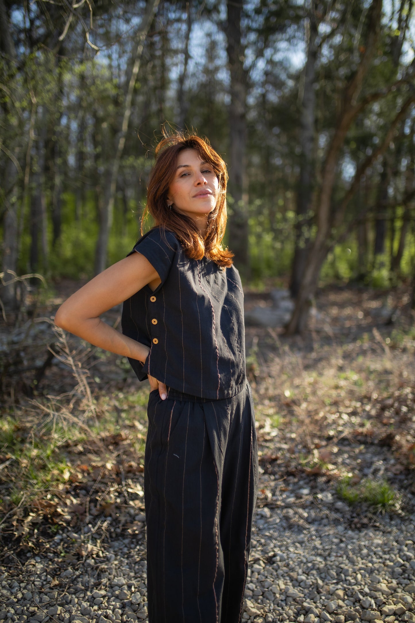 Katie Handwoven Cotton Set in Black