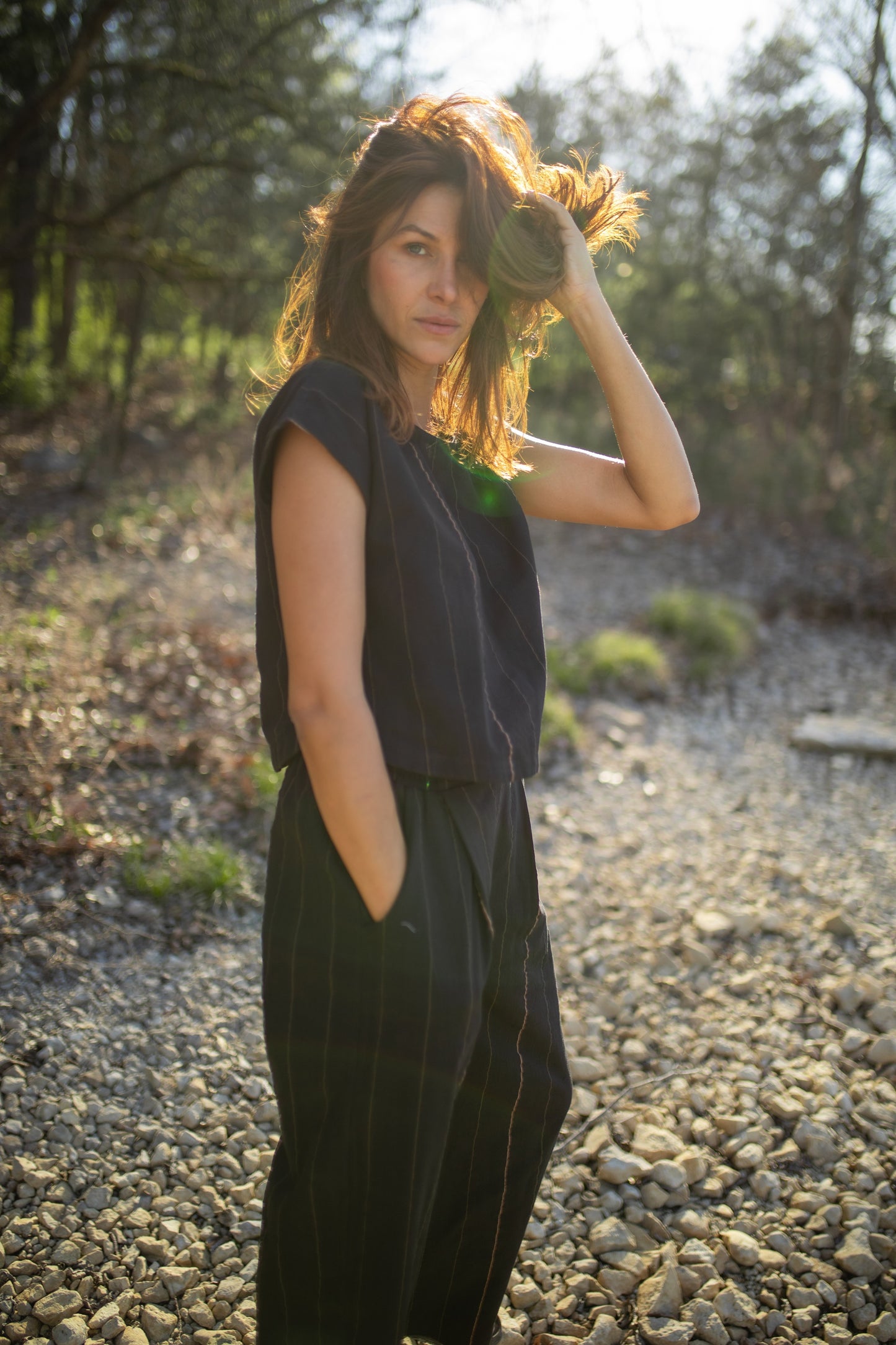 Katie Handwoven Cotton Set in Black