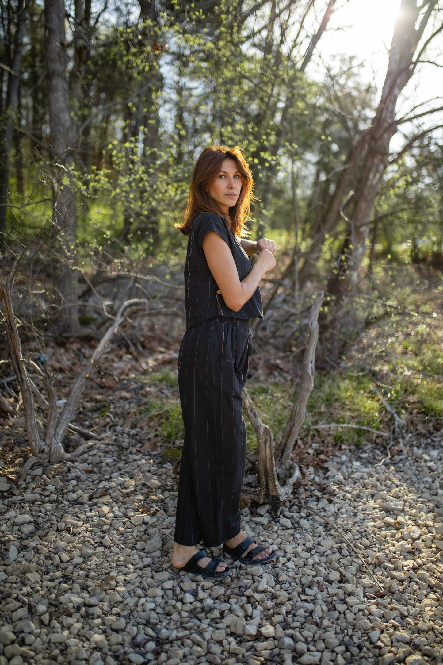 Katie Handwoven Cotton Set in Black
