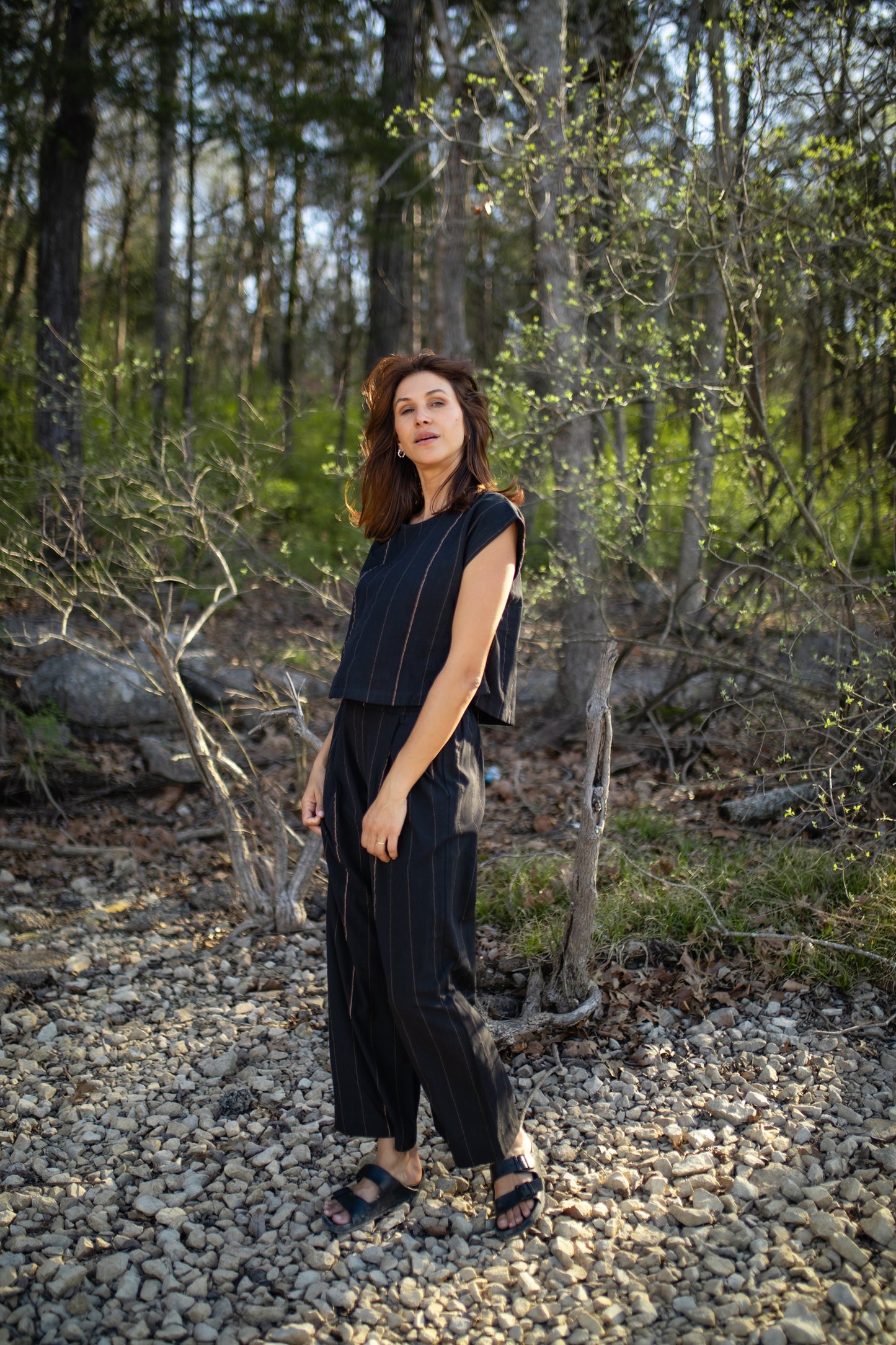 Katie Handwoven Cotton Set in Black