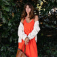 Faro Dress in Recycled Blood Orange Linen