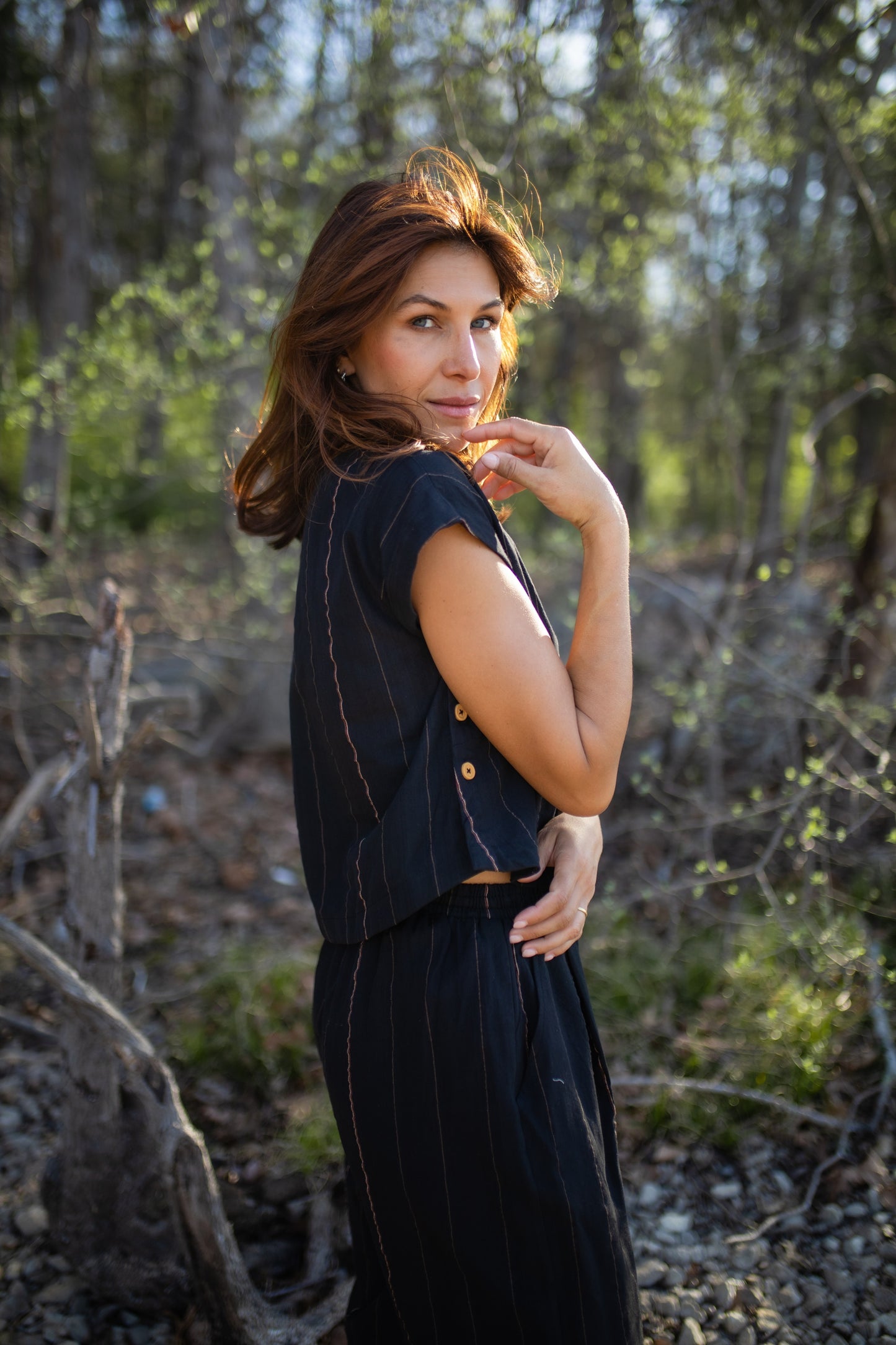 Katie Handwoven Cotton Set in Black