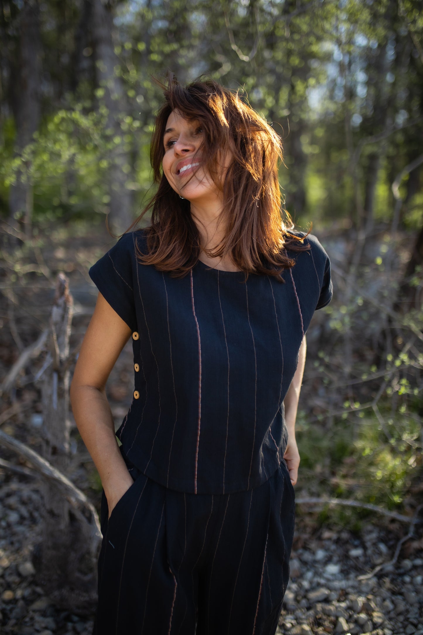 Katie Handwoven Cotton Set in Black