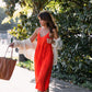 Faro Dress in Recycled Blood Orange Linen