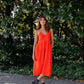 Faro Dress in Recycled Blood Orange Linen
