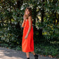 Faro Dress in Recycled Blood Orange Linen