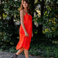 Faro Dress in Recycled Blood Orange Linen