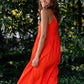Faro Dress in Recycled Blood Orange Linen