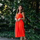 Faro Dress in Recycled Blood Orange Linen