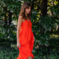 Faro Dress in Recycled Blood Orange Linen